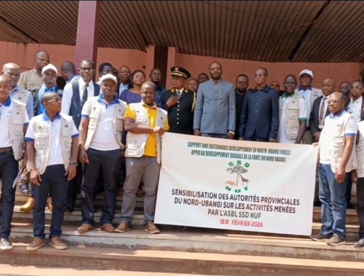 Nord-Ubangi : autorités provinciales et ONG SSDNUF unissent leurs efforts pour promouvoir la chasse, la pêche durables et l’agro-foresterie responsable